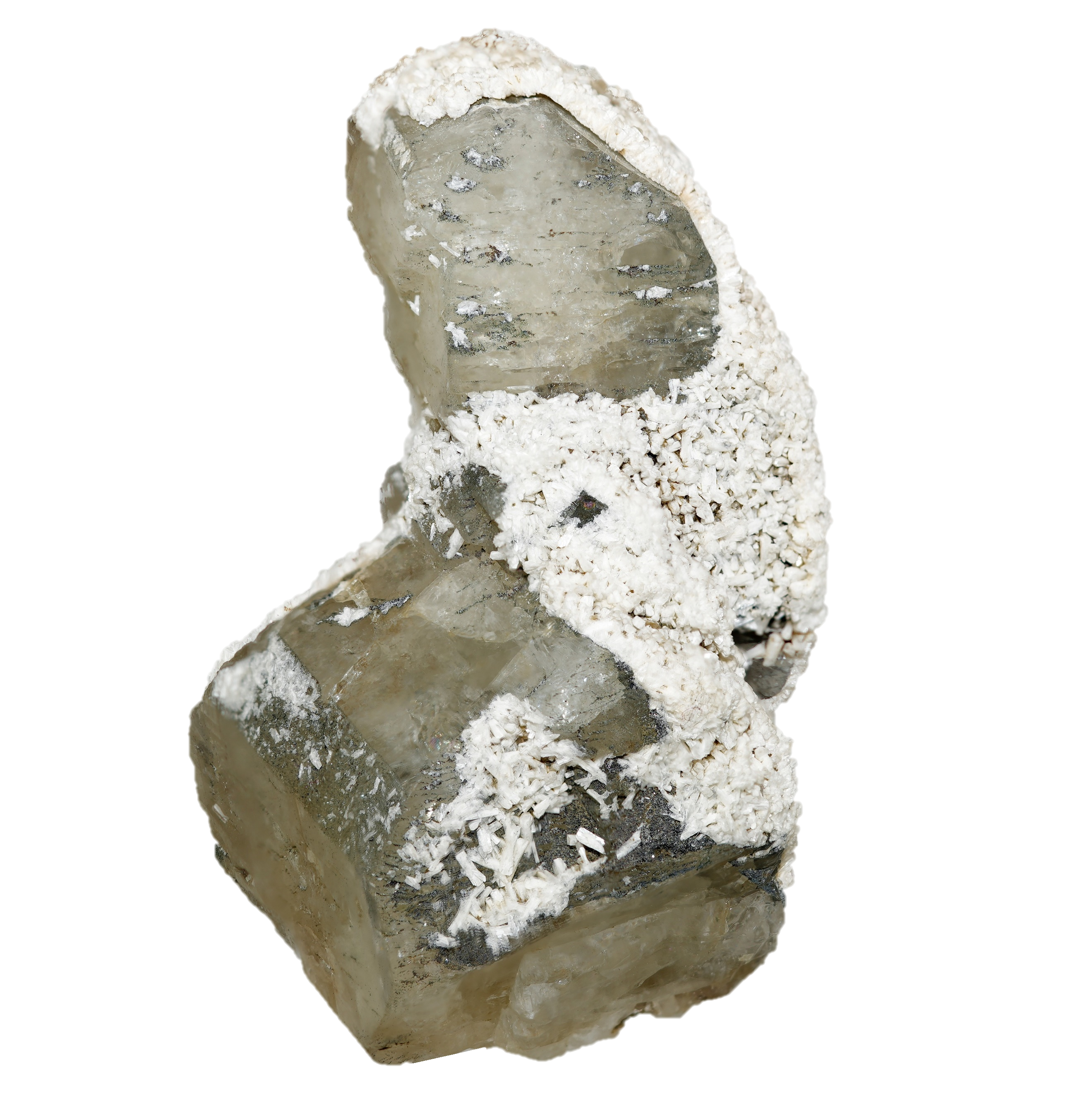 Adular Stufe mit Stilbit von der Fibbia (7.2 cm x 4.8 cm)