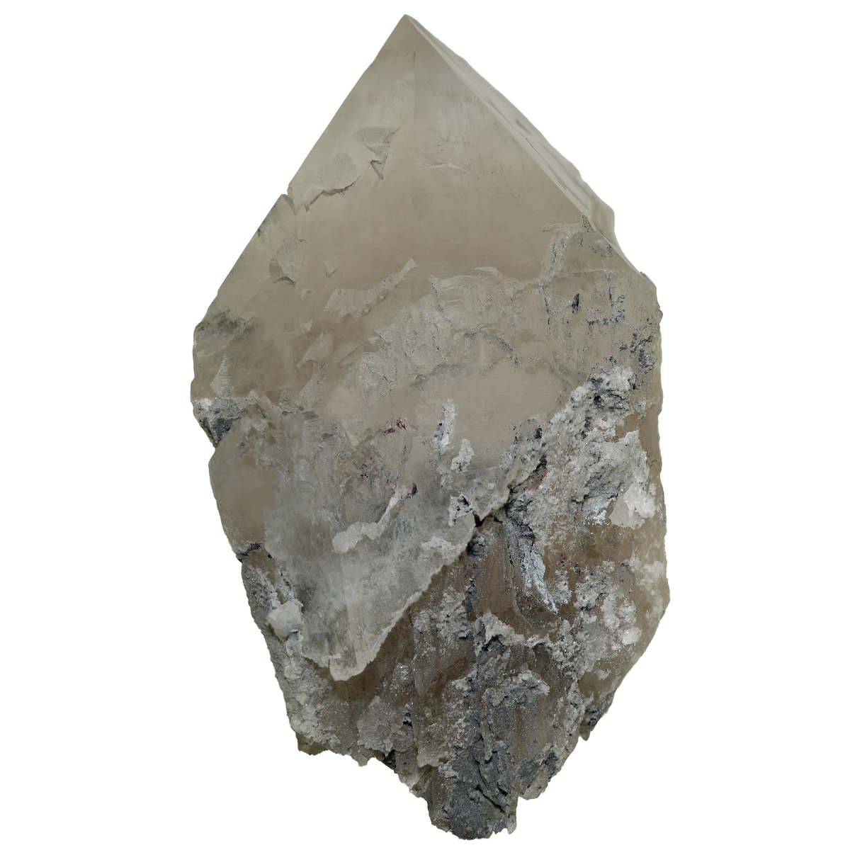 Skelettierter Bergkristall mit Hämatit aus dem Felbertal (9.0 cm x 5.8 cm)