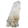 Large Quartz crystal with Calcite from Piz Beverin (9.8 cm x 4.6 cm)