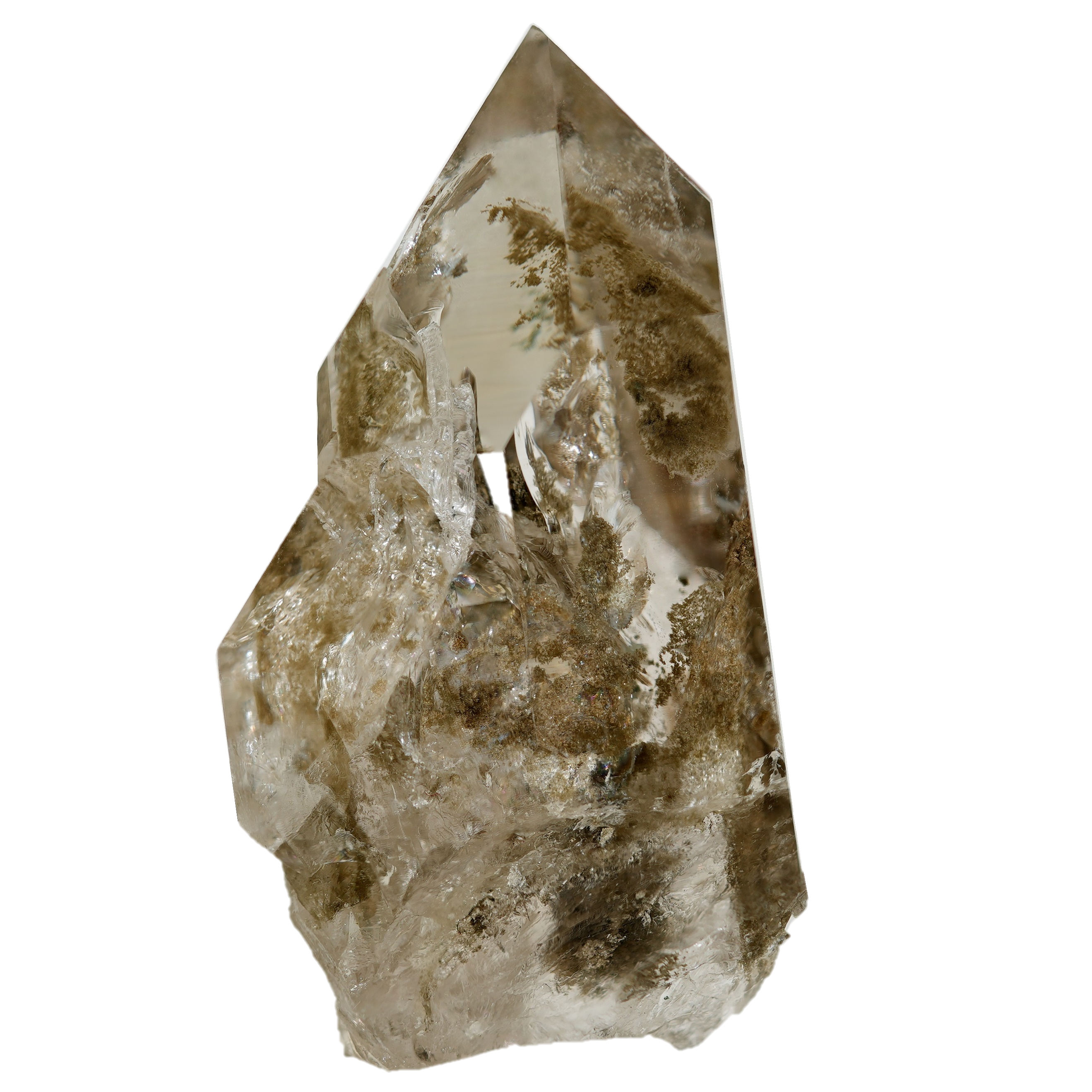 Wasserklarer Bergkristall mit Chlorit aus dem Val Cristallina (5.8 cm x 3.8 cm)