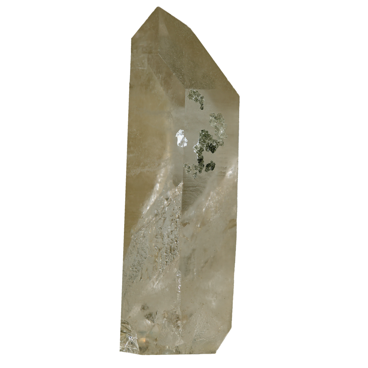 Bergkristall mit Fluorit aus der Göscheneralp (8.2 cm x 2.7 cm)