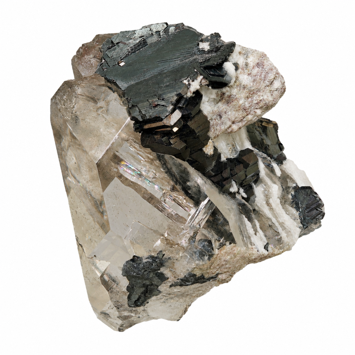 Hematite with Rutile on Quartz from the Cavradi Gorge (4.2 cm x 3.7 cm)