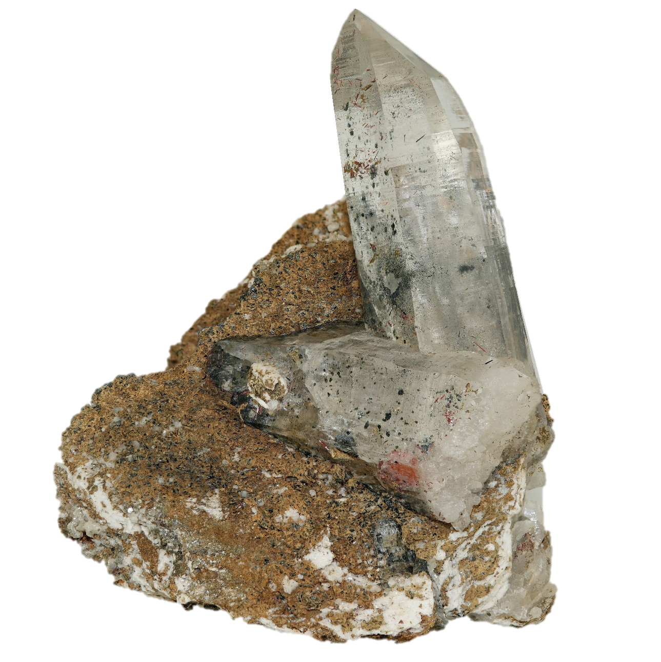 Große Bergkristall Stufe mit Rutil vom Val Bedretto (14.0 cm x 10.5 cm)