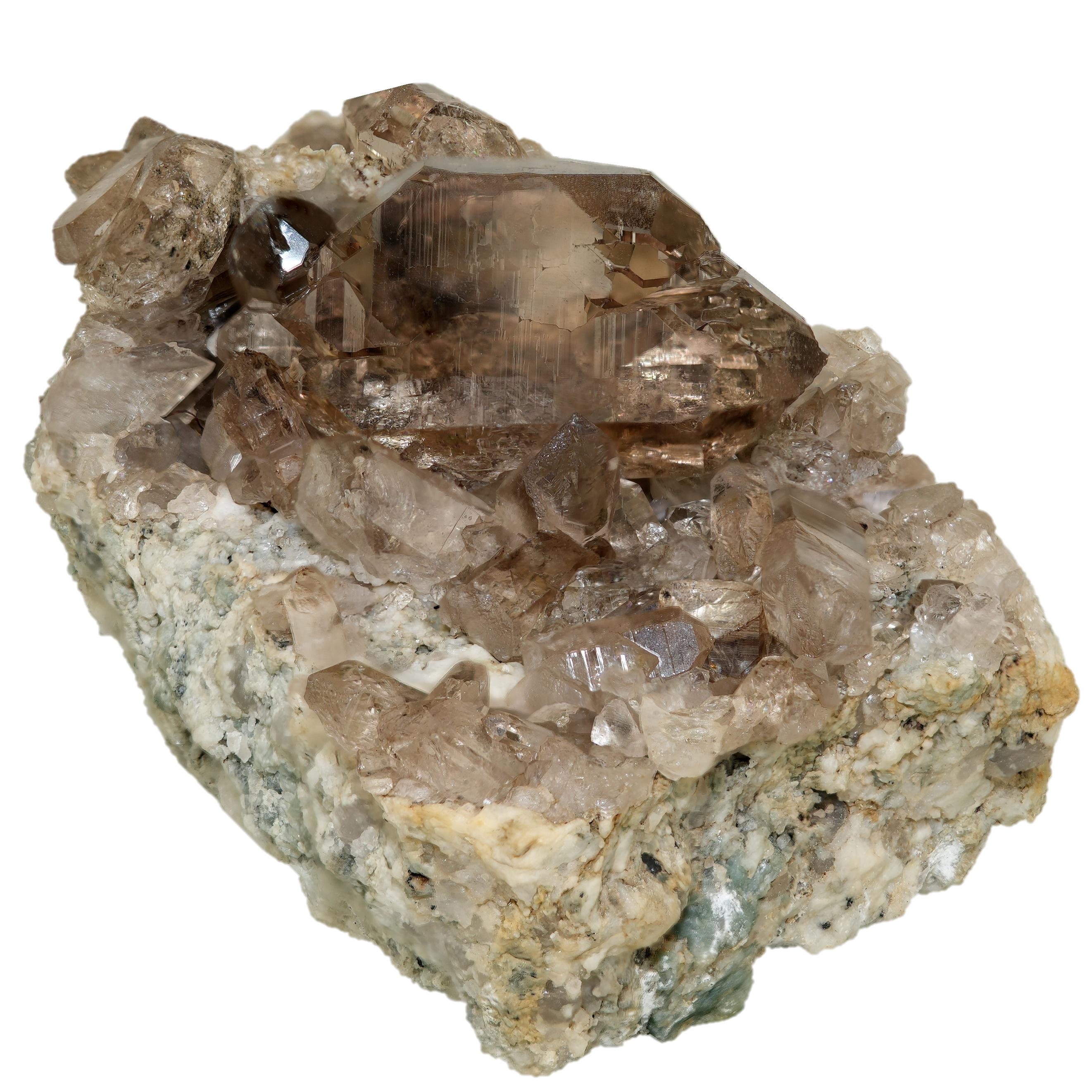 Rauchquarz Gwindel auf Matrix vom Lochberg (8.5 cm x 5.7 cm)