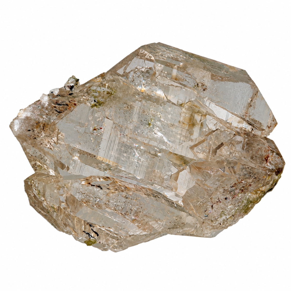 Water-Clear Quartz Gwindel with Rutile from the Gerental Valley (4.2 cm × 2.8 cm)