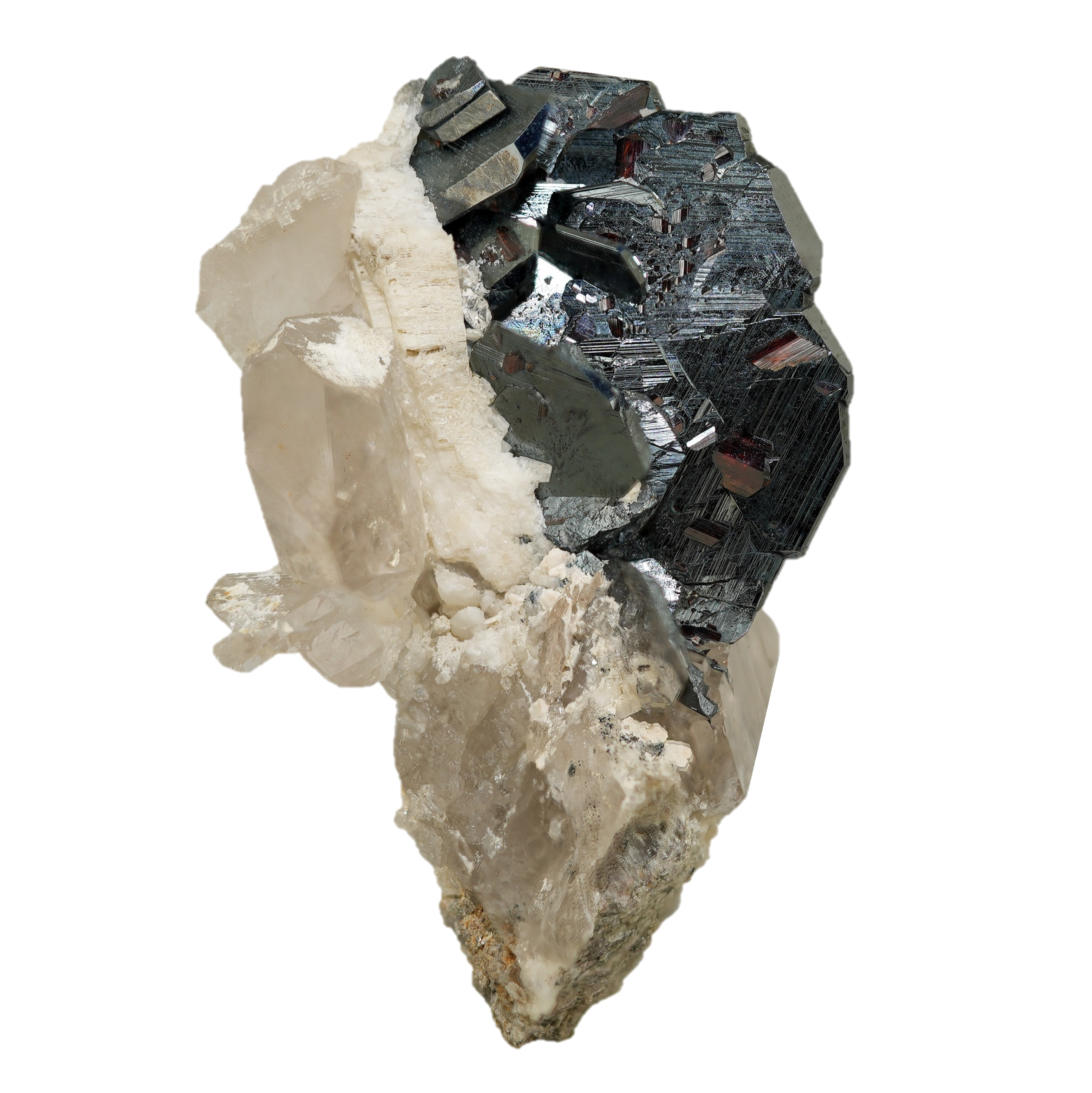 Hämatit mit Rutil auf Quarz aus der Cavradischlucht (4.2 cm x 3.6 cm)