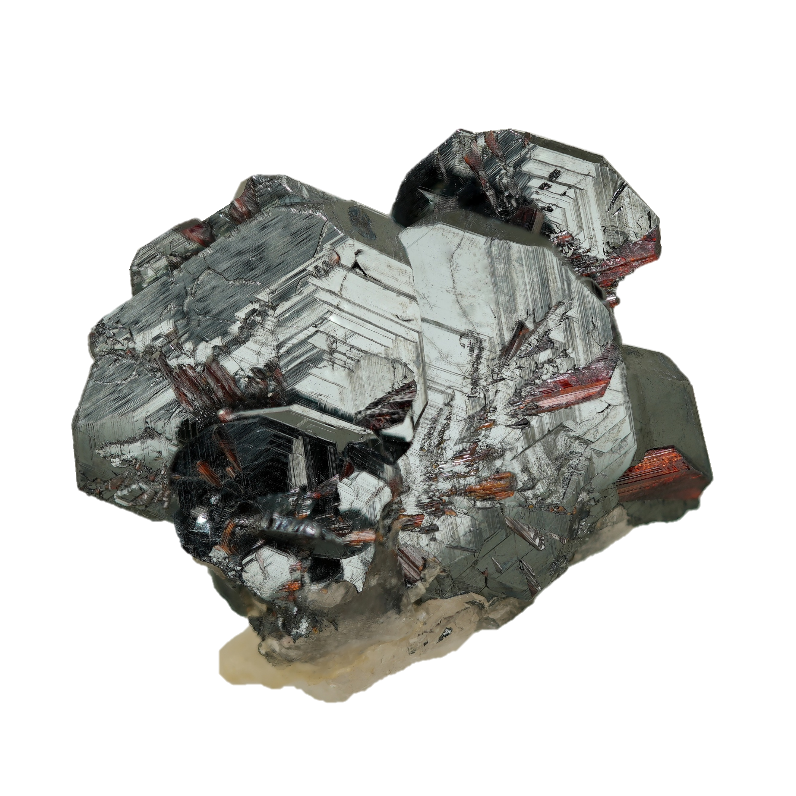 Hämatit & Rutil aus der Cavradischlucht (3.1 cm x 3.0 cm)