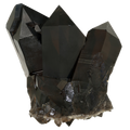 Dark Morion crystals on matrix from the Göscheneralp (6.6 cm x 6.0 cm)
