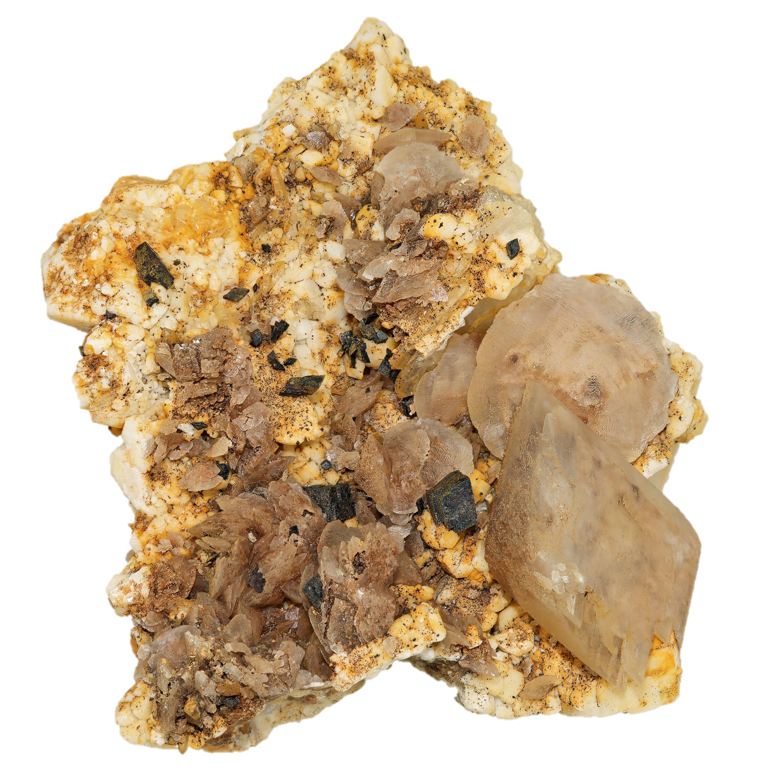 Periklin & Calcit Stufe aus dem Rauriser Tal (7.5 cm x 6.9 cm)