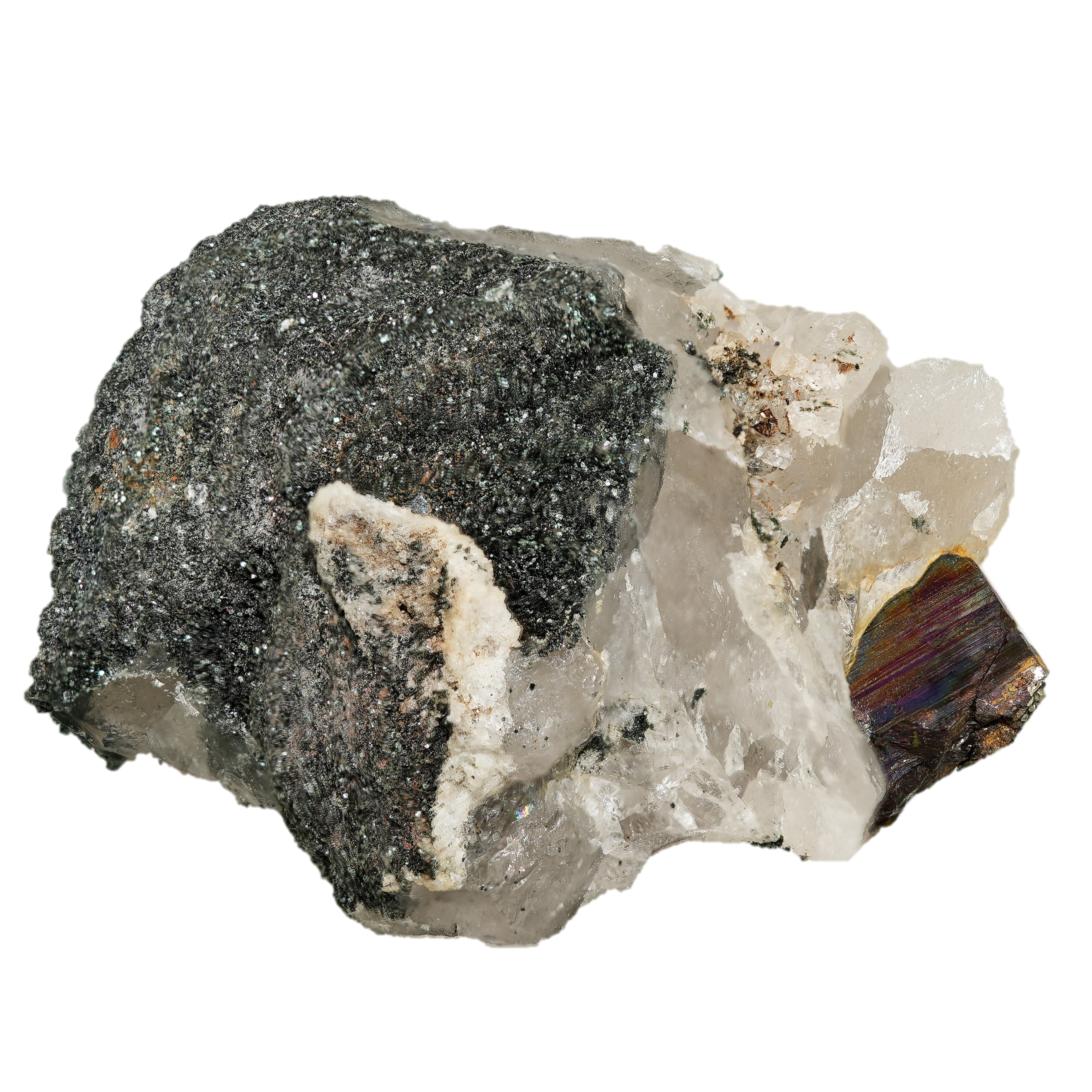 Kluftpyrit Kristalle in Quarz aus dem Felbertal (5.8 cm x 5.8 cm)