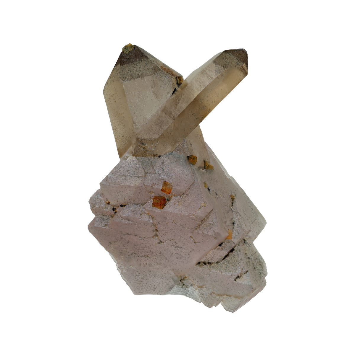 Violetter Fluorit mit Rauchquarz von der Göscheneralp (2.9 cm x 2.1 cm)