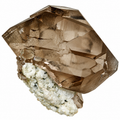 Aesthetic smoky Quartz Gwindel with matrix from Mont Blanc (6.8 cm x 6.4 cm)