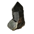 Dark Morion Smoky Quartz with Fluorite from Bächital (5.0 cm x 3.1 cm)