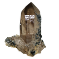 Perfekter Rauchquarz Kristall mit Eisenrosen vom Furkahorn (6.6 cm x 5.0 cm)