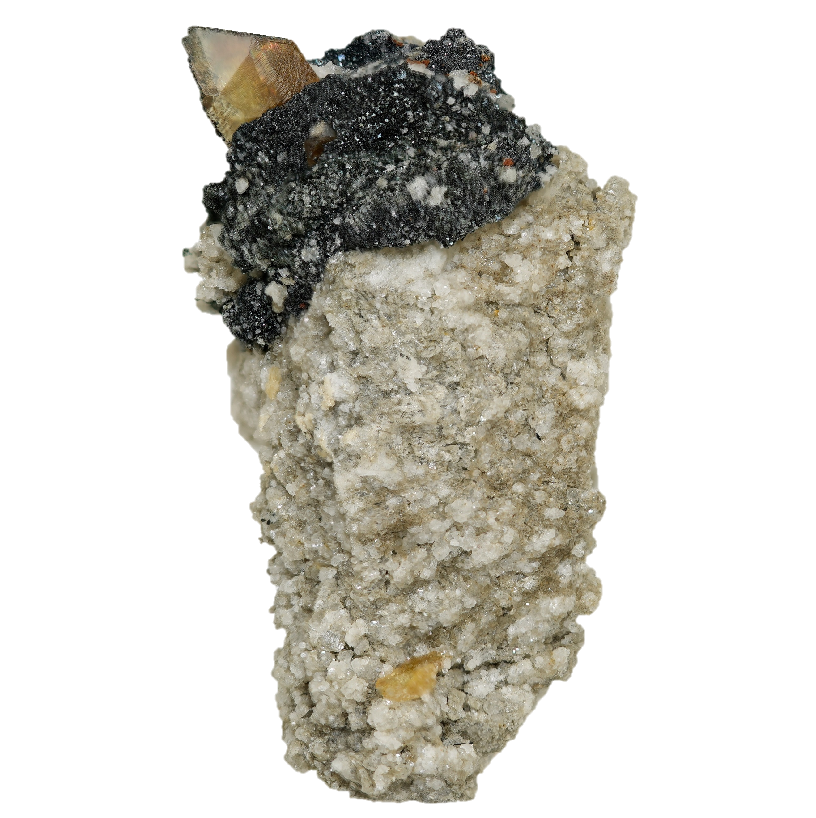 Perfekter Sphen Kristall auf Matrix aus dem Felbertal (5.5 cm x 5.3 cm)