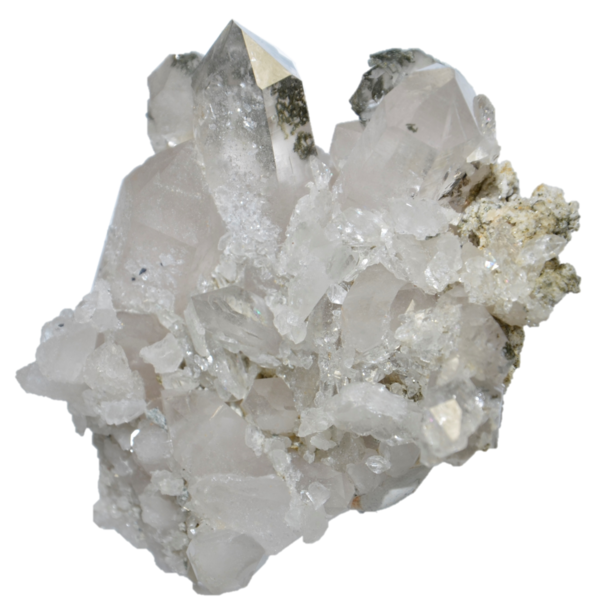 Bergkristall mit Anatas aus Piz Beverin (9.1 cm x 9.0 cm)