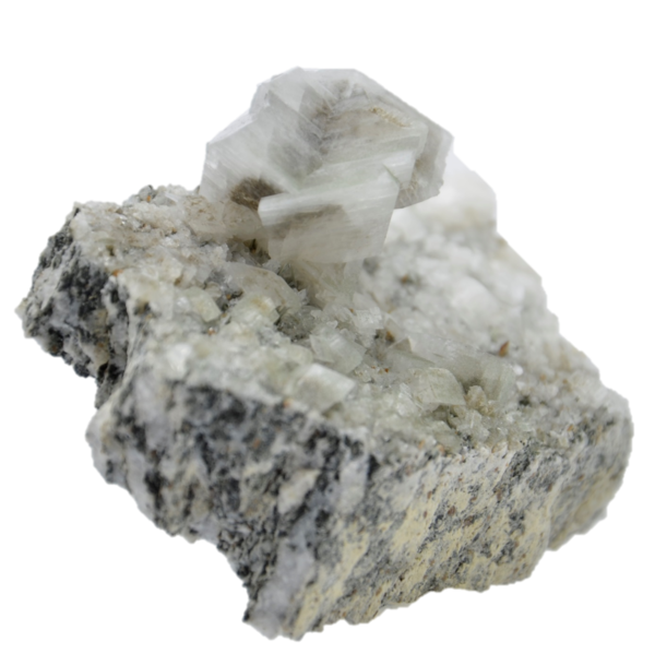 Adular mit Titanit und Byssolith aus Val Cavrein (9.0 cm x 7.0 cm)
