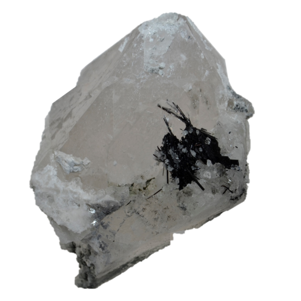 Großer Bergkristall mit Turmalin aus dem Felbertal (13.0cm x 10.0cm)