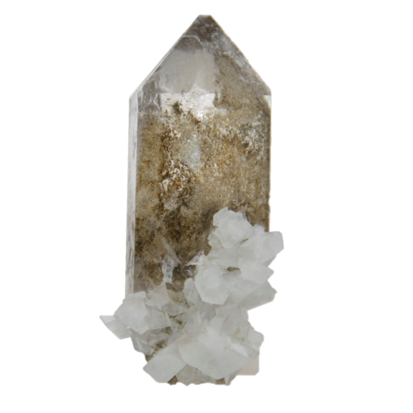 Ästhetischer Bergkristall mit Adular aus dem Felbertal (7.5cm x 3.5cm)