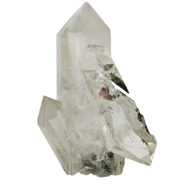 Bergkristall mit Calcit Negativen aus dem Safiental (7.6 cm x 5.0 cm)